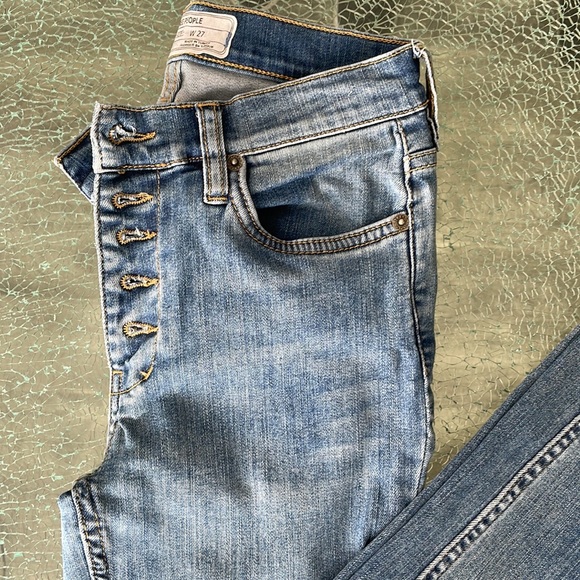 Free People Cut Off Skinny Jeans - Picture 2 of 7